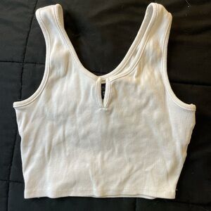 White Ribbed Tank Top